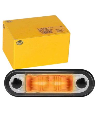 Feu de position LED HELLA 12/24 V - Montage latéral - Jaune - ADR/GGVS - Câble 2500 mm