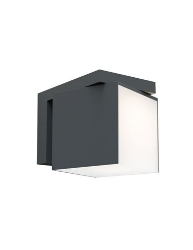 Aplique LED de pared exterior CUBA 1 cabezal 12,2W antracita/negro mate de 3000K/4000K