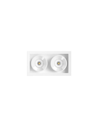 Downlight LED embutido PRETO FOSTER REC 2 luzes FLOOD branco 2700K/3000K/4000K, regulável/não regulável