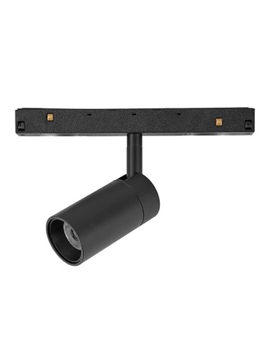 Foco LED carril magnético MAGNETO negro/negro-oro 7W 2700K con Regulación TRIAC