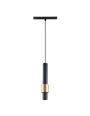 Spot LED suspenso em trilho MAGNETO 7W 2700K com regulação TRIAC preto/dourado