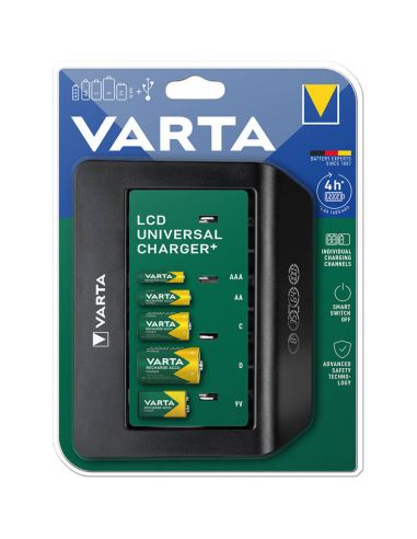 Cargador Varta LCD Multi Charger 1600mAh para pilas AA y AAA con pantalla LCD 38641