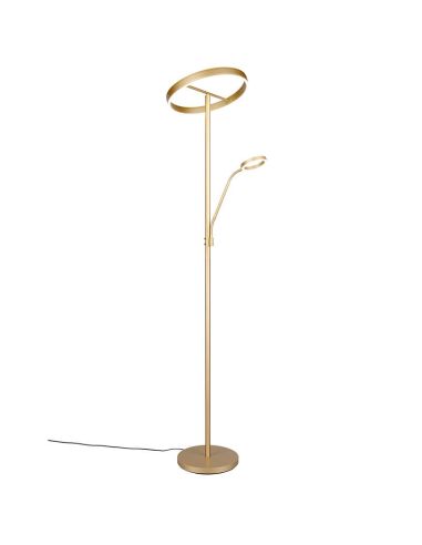 Lampadaire LED WILLIS de couleur or, design moderne et efficace.