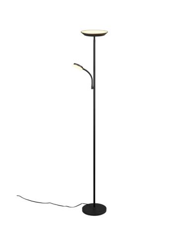 Candeeiro de pé SPECTRE LED com acabamento preto mate, design minimalista e funcional.