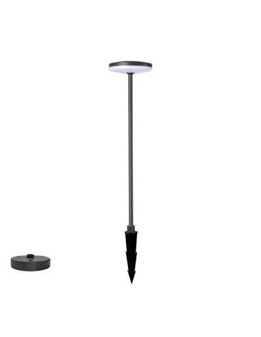 Farol LED externo com ponta de solo e base de superfície texturizada antracite, 12W 3000K 1230lm