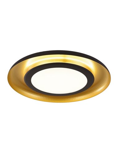 Plafón LED de techo SHIITAKE negro Texturado y Oro, 45W 3000K 3420lm, Con regulador Casambi (DALI/Push) [BAJO PEDIDO]