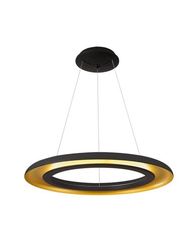 Candeeiro suspenso LED preto e dourado SHIITAKE, 50W 3000K 4150lm, com dimmer Casambi [SOB ENCOMENDA]