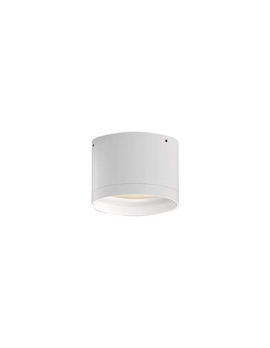 Plafonnier LED TECH Ø 10cm Blanc Texturé, 9W 3000K 1280lm, IP44 avec Diffuseur Microprismatique