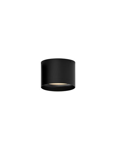 Plafón LED de techo TECH Ø10cm Negro Texturado, 9W 3000K 1280lm, Difusor Microprismatico IP44