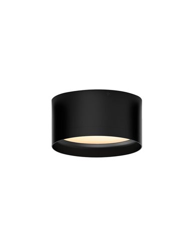 Plafón de techo LED TECH Negro Texturado, 18W 3000K 2200lm, Ø 15cm, Estilo Moderno, IP44 Difusor Microprismatico