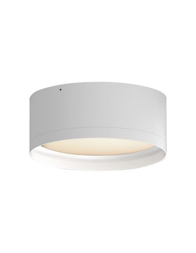 Plafon LED TECH Branco Texturizado, 25W 3000K 3000lm, Ø 20cm, Estilo Moderno, Difusor Microprismático IP44