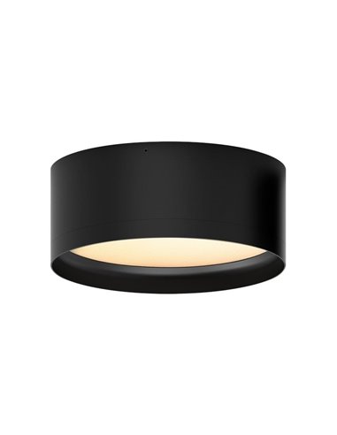 Plafón de techo LED TECH Negro Texturado, 25W 3000K 3000lm, Ø 20cm, Estilo Moderno, IP44 Difusor Microprismatico