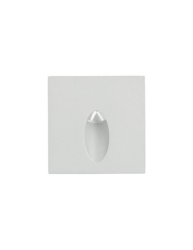 Baliza empotrable LED de suelo para exterior VIRGO blanco Texturado, 3W 3000K 60lm, IP65