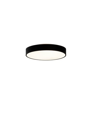 Plafonnier LED LISBOA Rond Texturé Noir, Ø40cm LED 30W 2745lm + 5W 460lm, 3000K/4000K Avec et sans Casambi