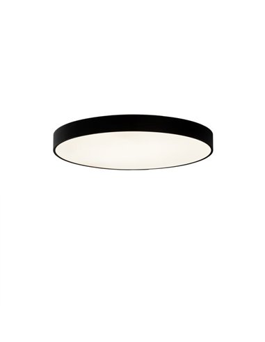 Plafonnier LED LISBOA Rond Texturé Noir, Ø 60cm LED 60W 5490lm + 8W 735lm, 3000K/4000K Avec et sans Casambi