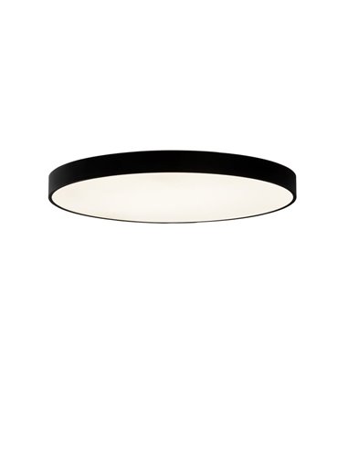 Plafón de Techo LED Negro Texturado redondo LISBOA, Ø80cm LED 80W 3000K 7320lm + 12W 3000K 915lm, CRI90 CL.I, LED integrado