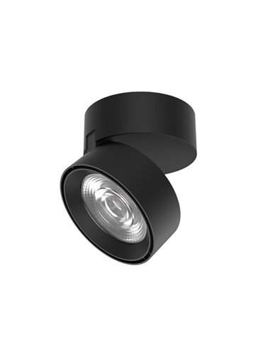 Foco Orientable tipo Plafón LED COB MAKO, Negro texturado, 20W 3000K 1875lm