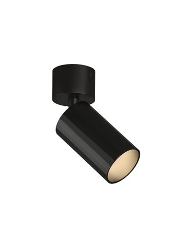 Spot MODRIAN rond noir orientable en surface, Ø 56,5mm GU10 8W