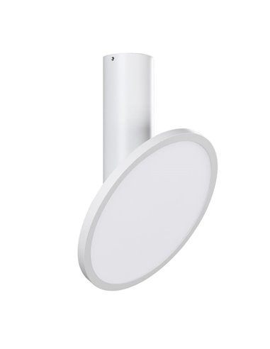 Plafonnier avec spot LED rond orientable 18W 3000K 1600lm, blanc texturé MORGAN