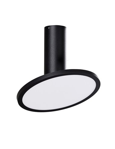 Plafón con foco redondo orientable LED 18W 3000K 1600lm, MORGAN negro texturado