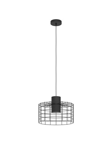 Petite suspension industrielle MILLIGAN en acier noir, E27 Ø380