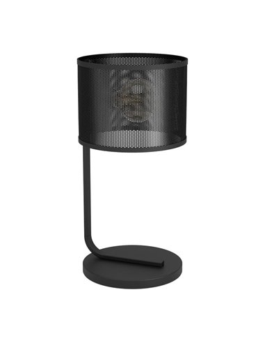 Lampe de table de type industriel MANBY en métal déployé noir, E27