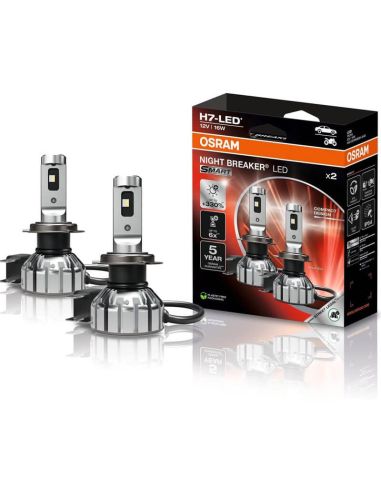 Ampoules LED intelligentes H7 Night Breaker LED approuvées en Espagne + 330% de luminosité 64210DWNBSM-2HB Box