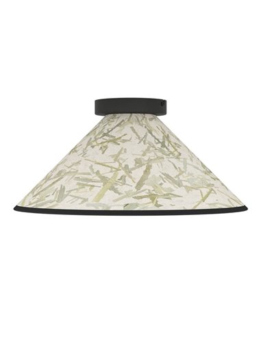 OXPARK Plafonnier Style Japandi avec Feuilles de Bambou Naturel, E27