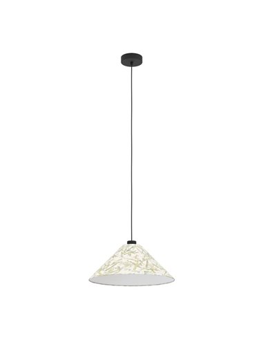 OXPARK Lampe à Suspension Style Japandi avec Feuilles de Bambou Naturel, E27