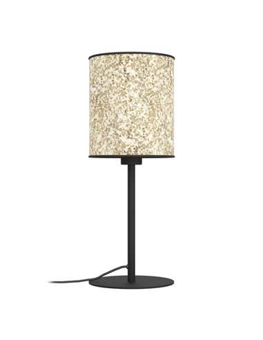 Lampe de table naturelle BUTTERBURN avec feuilles de bouleau et abat-jour en lin, E27