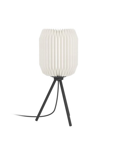 Lampe de table BELGRAVE avec abat-jour en papier blanc et structure en acier, E27