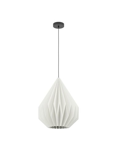 MINTING Lampe à Suspension en Papier Plié Blanc et Métal Noir Ø45cm, E27