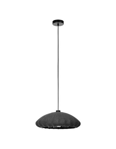 BARLASTON Suspension Grise avec Abat-Jour Textile Lavable Ø35cm, E27