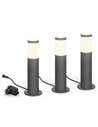 Pack de 3 balises LED d'extérieur pour chemins 3W 2700K Anthracite, Basse tension, étanche