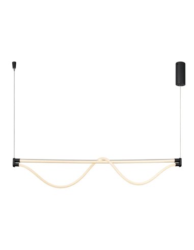 Candeeiro suspenso com barra horizontal LED e mangueira de luz flexível FUGAZ, 145,5cm de comprimento 38W 3000K preto