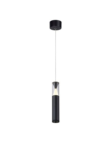 SPARK Lampe à Suspension LED Noire avec Détail Triangulaire Lumineux, 7W 3000K 1000Lm