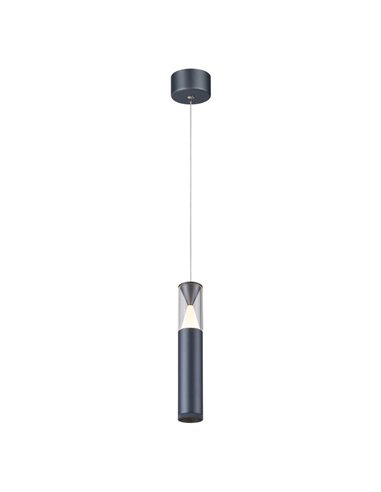 Lampe à suspension LED SPARK gris foncé, avec détail triangulaire lumineux, 7W 3000K 1000Lm