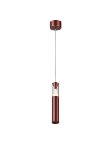 Candeeiro suspenso LED SPARK ouro rosa, com detalhe triangular iluminado, 7W 3000K 1000Lm