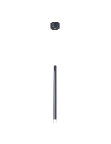 Luminária de teto suspensa LED minimalista MOANA com detalhe iluminado 7W 3000K cinza escuro