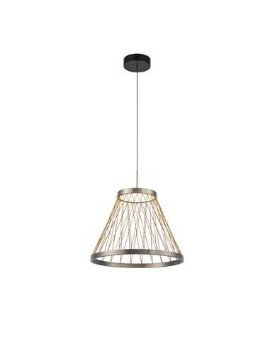 Suspension avec socle LED SPIDER 20W Ø40cm, treillis en fil gris 3000K