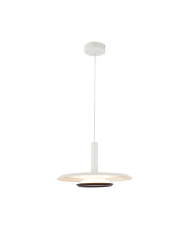 Candeeiro suspenso LED TINA com abajur duplo branco e preto, 18W 3000K 2350Lm