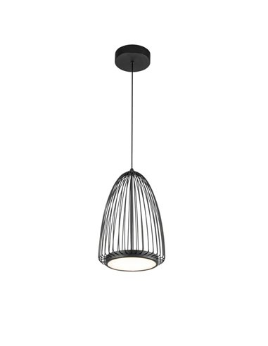 Candeeiro suspenso LED SMART preto com design de fio aberto, 20W 3000K 2750Lm Ø22,2cm