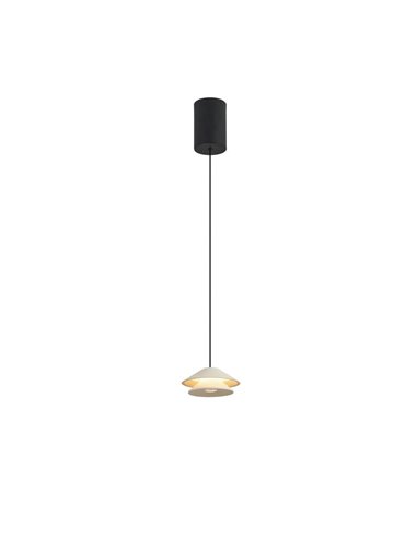 Candeeiro suspenso LED com abajur duplo Ø13cm PICCOLA regulável em altura, branco 5W 3000K 550Lm