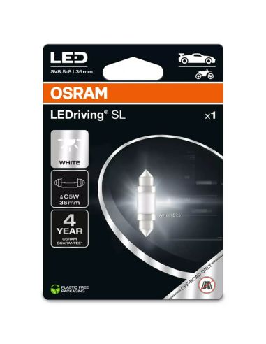 Bombilla LED Festoon C5W 36mm 6000K LEDriving (1Uds) 6418DWP-1BL | LeonLeds