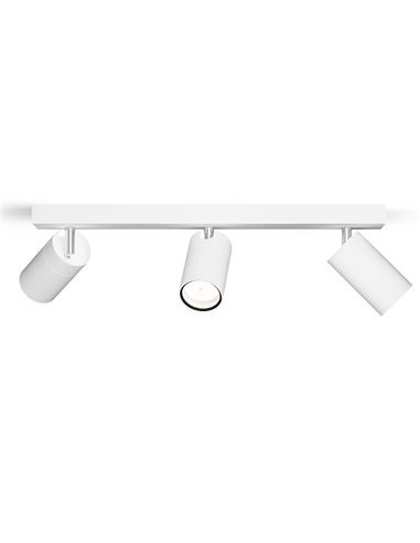 Bande de 3 spots plafond/mur pour salle de bain IDRIS 3xGU10 (Non incl) Blanc, ClickFix