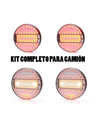 Kit Lumières Led Rondes Blanches Wasfor camion et remorque | leonleds