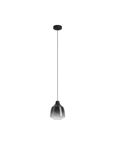 SEDBERGH Suspension avec abat-jour en verre dégradé noir-gris-transparent E27