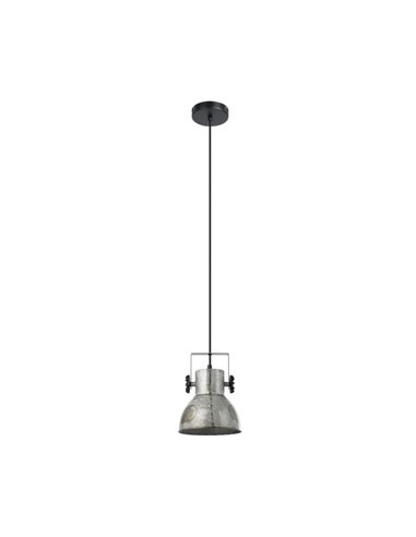 Candeeiro suspenso BARNSTAPLE, estilo industrial em zinco galvanizado, E27