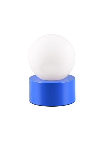 Lampe de Table COUNTESS Abat-Jour en Verre Bleu Ampoule excl. | LeonLeds