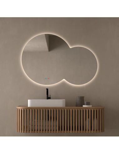 Miroir LED rond CINTRA 120x80cm sans cadre Triple Touch | LeonLeds